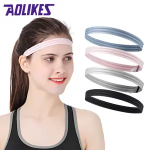Fascia per capelli sportiva antiscivolo con LOGO personalizzato stampato semplice Yoga fascia personalizzata
