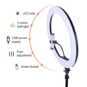 Anneau lumineux LED de 21 pouces <span class=keywords><strong>avec</strong></span> support de téléphone pour le maquillage, la diffusion en direct, éclairage de remplissage, grande taille <span class=keywords><strong>avec</strong></span> trépied pliable de 2 m - Product Image 3