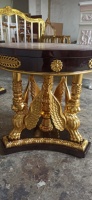 Table console en bois massif de style classique européen, sculptée à la main, style traditionnel pur, design antique pour la salle à manger et la décoration