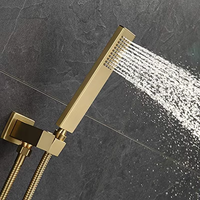 Ensemble de douche thermostatique encastré de luxe en nickel brossé à poignée unique, avec pommeau de douche pluie de 10 pouces en laiton et cartouche céramique