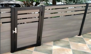 Porte pliante en aluminium de conception moderne Portes coulissantes automatiques à lamelles extérieures Porte à panneau de clôture en aluminium - Product Image 5