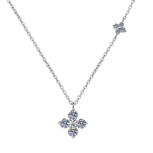 Style 4mm 1.2CTW Ins Moissanite Pendant 925 Sterling Silver Necklace Fashion Jewelry for Women's Engagement Party - Product Image 1