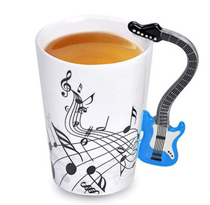 Seaygift Top Quality New Fashion Handmade Ceramic <strong>Cool</strong> Music Guitar 3D Handle Coffee <strong>Mug</strong> for Creative Novelty Gifts - Product Image 2
