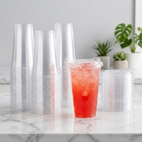 Gobelet en plastique jetable avec couvercle 14oz 420ml en PET transparent pour thé glacé et limonade, idéal pour les dépanneuses