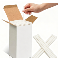 250 pailles PHA biodégradables compostables à domicile non emballées de 7,75 po pour boissons chaudes et froides avec boîte personnalisée