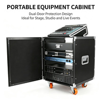 Flight case en aluminium à double porte avec roulettes, robuste et portable, pour DJ, mixeur audio, amplificateur, rangement de matériel de scène