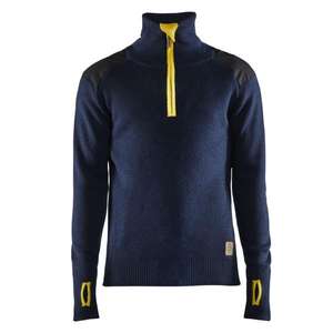 BLAKLADER - 463010718635XS Pull en laine Marine foncé/Jaune-EAN 7330509754382 WORK HOODIES - Product Image 1