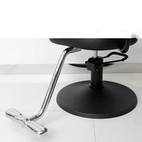 Petit fauteuil de barbier à base de métal noir de haute qualité avec dossier réglable à grande pompe pour salon de coiffure
