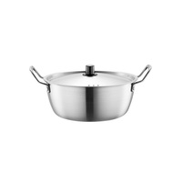 Ensemble d'ustensiles de cuisine en acier inoxydable doré marmite à soupe binaurale coréenne et bol à nouilles Lamian pour la cuisson de marmites chaudes
