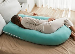 Oreiller de maternité personnalisé de 57 pouces pour femmes enceintes, soutien complet du corps, oreiller de grossesse en forme de U avec housse amovible en coton - Product Image 3