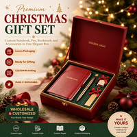 Carnet de Noël personnalisé avec bande élastique, couverture imprimée en couleur, logo personnalisé et pages intérieures, plusieurs styles de design