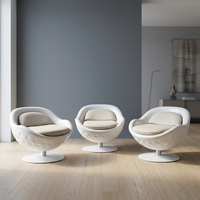 Fauteuil d'attente pivotant Nordic Egg, fauteuil de loisirs rembourré, siège d'appoint pour réception, salon, hôtel