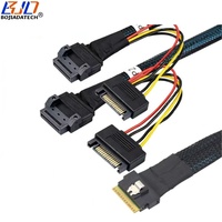 Nuevo Cable de Extensión de Datos para Servidor 2026 Slimline SFF-8654 8i a 2 * GEN-Z 1C 56PIN con Alimentación SATA 15PIN 0.5M 0.8M