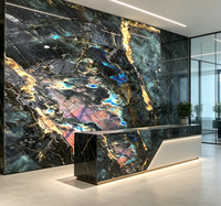 Dalle semi-précieuse en labradorite brésilienne bleue pour mur d'accentuation