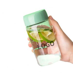 Nouvelle bouteille transparente en plastique portable pour l'été, vente en gros, forme rectangulaire - Product Image 1