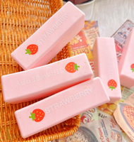 Jouet Squishy Fraise Beurre Rose Mignon à Remontée Lente, Doux à Presser, Anti-Stress Sensoriel, Cadeau pour Filles et Adolescentes Kawaii