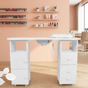 Table de salon de manucure multifonctionnelle avec tiroirs et aspirateur intégré, poste de travail pour manucure - Product Image 2