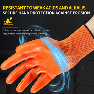 Gants d'hiver industriels en PVC avec grip, en tissu éponge, en latex de sécurité, avec doigts renforcés, gants thermiques robustes en latex pour homme - Product Image 5