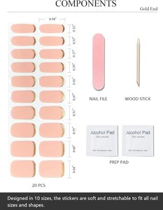 Autocollants pour ongles en gel nu semi-durci, 20 pièces, feuille d'or, ligne adhésive, style français, pour la manucure d'été, art chaud, <span class=keywords><strong>laser</strong></span> - Product Image 3
