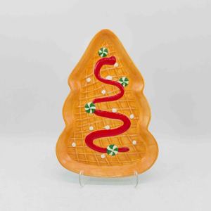 Plat <span class=keywords><strong>à</strong></span> beurre en céramique de Noël en forme de <span class=keywords><strong>bûche</strong></span> de Noël avec décor de baies de houx pour la décoration de table de fêtes, cadeau - Product Image 5
