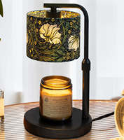 Lampe chauffe-cire électrique en métal pour décoration intérieure, diffuseur d'arômes floral, chauffe-bougie avec minuterie, lumière d'ambiance à intensité variable pour aromathérapie