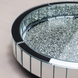 Fashion Design Contemporary Round Silver <b>Mirror</b> Decorative Tray Rotating Cosmetic Organiser Tray - Product Image 5