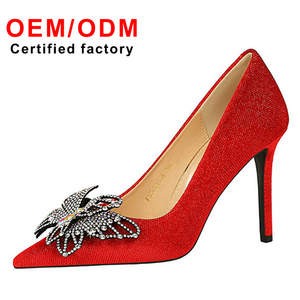 Nuovo arrivo décolleté in camoscio di lusso leggero da donna stile europeo americano con fiocco di diamanti tacchi alti Super tacchi alti <span class=keywords><strong>scarpe</strong></span> singole - Product Image 2