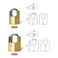 Cadenas en laiton OEM 50mm 60mm, corps en laiton massif semi-couvert, anse en acier trempé pour clôture, portail, abri