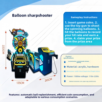 Machine de jeu de tir de ballons gonflables automatique, type carrousel, avec pistolet laser, fonctionnant à pièces et cartes, pour centres commerciaux