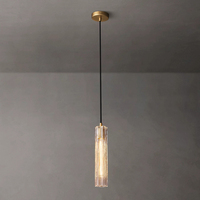 Lustre moderne pour salon, simple, en verre transparent