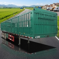Semi-remorque JINFENG 60 tonnes, 3 essieux, 15 m, à double pont, en acier, à ridelles hautes, automatique, pour le transport de bétail et d'animaux