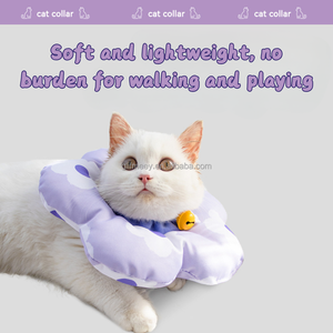 <span class=keywords><strong>Collar</strong></span> Protector para Mascotas con Forma de Pastel de Pescado y Flores, Cono Elizabeth de Felpa para Gatos - Product Image 6