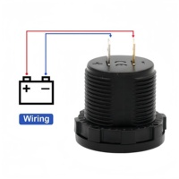 Voltímetro Digital LED de 12V CC, Monitor de Voltaje de Batería Redondo, Universal para Auto, Motocicleta, Barco