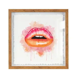 Red Lips Print Modern Framed Art Custom Digital Print Paper Wall Art