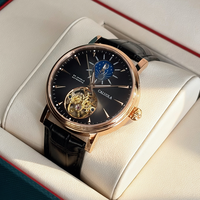 Caluola – montre mécanique automatique pour hommes, 42mm, cadran analogique en cristal saphir, boîtier creux en acier inoxydable 304, étanche 5ATM