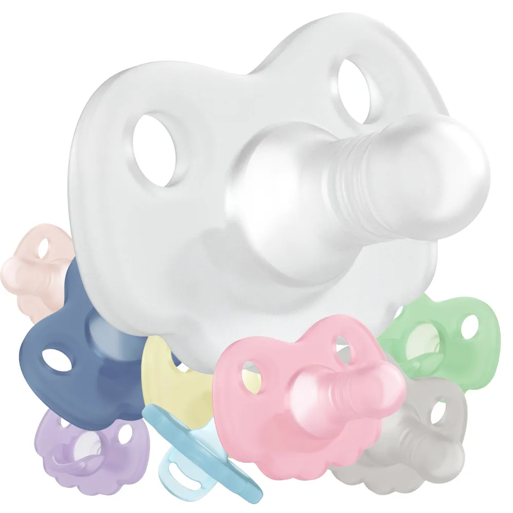 Eversoul Customized 100% Food Grade BPA Free One-Piece Design Liquid Silicone Dummy Baby Pacifier For Babies