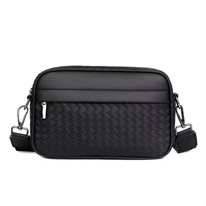 Herren neue trendige freizeit-Platte-Schultertasche Leder Crossbody-Tasche modische kleine quadratische Tasche - Product Image 1