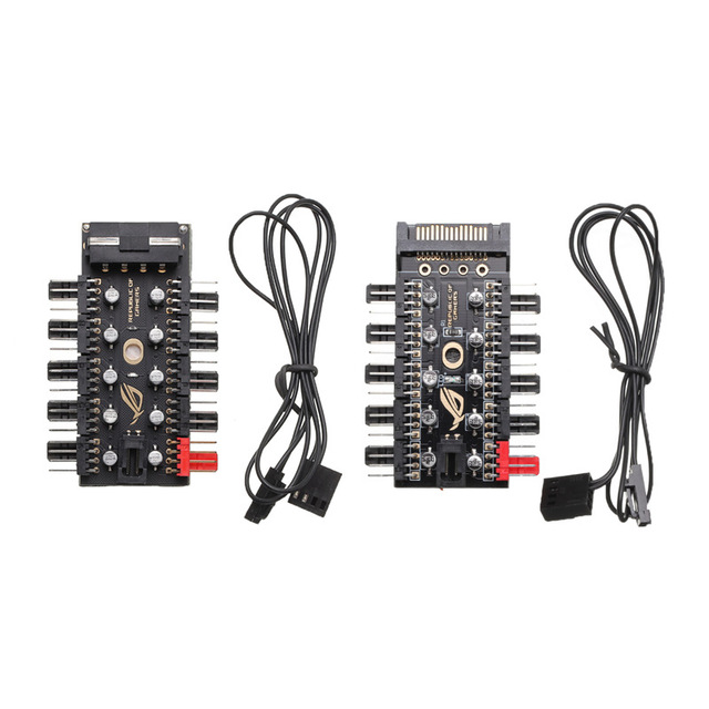 1 to 10 3-Pin 4-Pin PWM Cooling Fans Speed Controller Adapter PC Power Supply Hub Splitter Cable in Stock