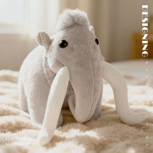 Peluche de mammouth réaliste de qualité supérieure, super douce, grande, en laine, pour collection et décoration - Product Image 4