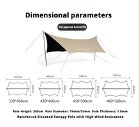 Bâche de camping légère, auvent, tente, bâche en tissu Oxford résistante aux UV, durable, imperméable, portable, protection solaire, auvent de camping