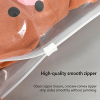 Grand sac de rangement multi-tailles en plastique recyclable avec fermeture éclair auto-scellante pour sous-vêtements, transparent et refermable