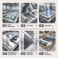 Portail à double battant en aluminium sur mesure DMJ-SK043 avec incrustations verticales et horizontales dorées pour l'entrée de la cour de villa