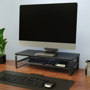 Nuevo soporte de Monitor de escritorio para ordenador portátil resistente de estilo Industrial de madera, soporte de Monitor de estudio de malla de hierro Doble - Product Image 4