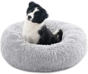 Lit <span class=keywords><strong>Anti</strong></span>-tin <span class=keywords><strong>pour</strong></span> animaux de compagnie, vêtement en tissu et fourrure super douce, <span class=keywords><strong>coussin</strong></span> rond et confortable, <span class=keywords><strong>pour</strong></span> chiens et chats - Product Image 1