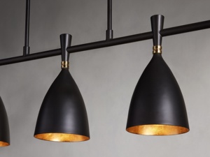 Lustre suspendu moderne de style industriel nordique, bronze foncé, linéaire, pour îlot de cuisine, salle à manger, restaurant, bar - Product Image 3