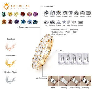 Anillo de Compromiso con Diamante Cultivado en Laboratorio, Corte Marquesa, Chapado en Oro de 10k, 14k o 18k, Personalizado por Goldleafgem, Anillo de Boda Redondo, Regalo para Ella - Product Image 6