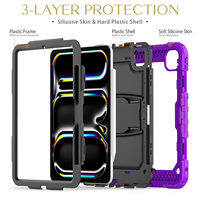 Coque robuste en silicone et PC avec fonction support pour iPad Pro 13 pouces M5 2025 8e génération – Offre Spéciale