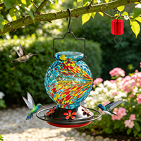 Mangeoire à colibris en verre durable, base facile à nettoyer, mangeoire à oiseaux suspendue pour jardin, approvisionnement en gros
