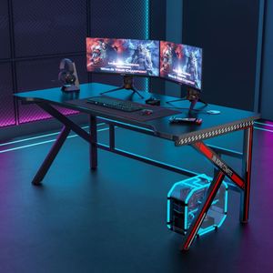 Table de jeu moderne réglable <span class=keywords><strong>pour</strong></span> <span class=keywords><strong>PC</strong></span>, bureau <span class=keywords><strong>gamer</strong></span> avec LED, bureau de course, bureau e-sport - Product Image 3