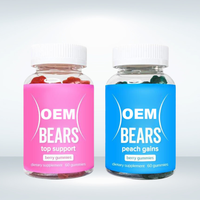 Gummies OEM sous marque privée, fournis par l'usine, pour l'équilibre hormonal adulte Bearvana, rouges et bleus, 100% purs